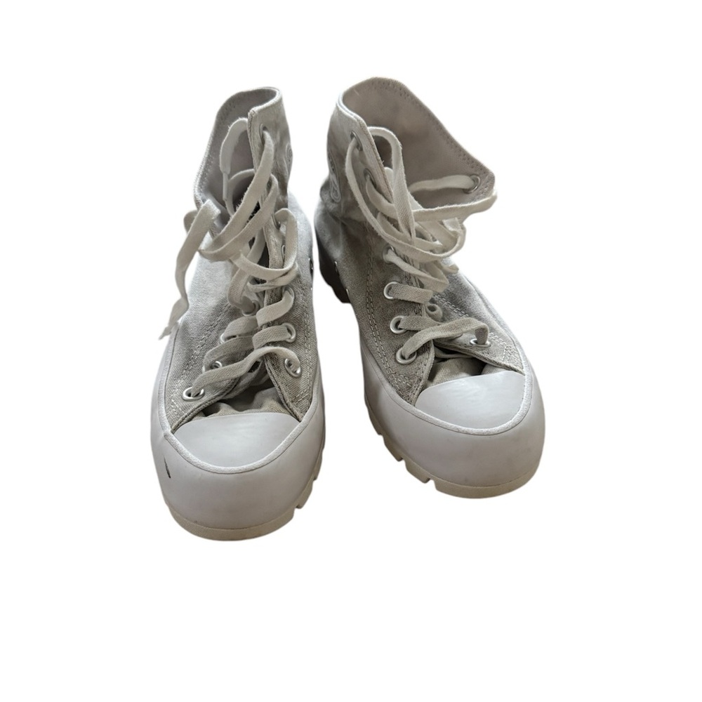 dirty size 6 high top platform converse